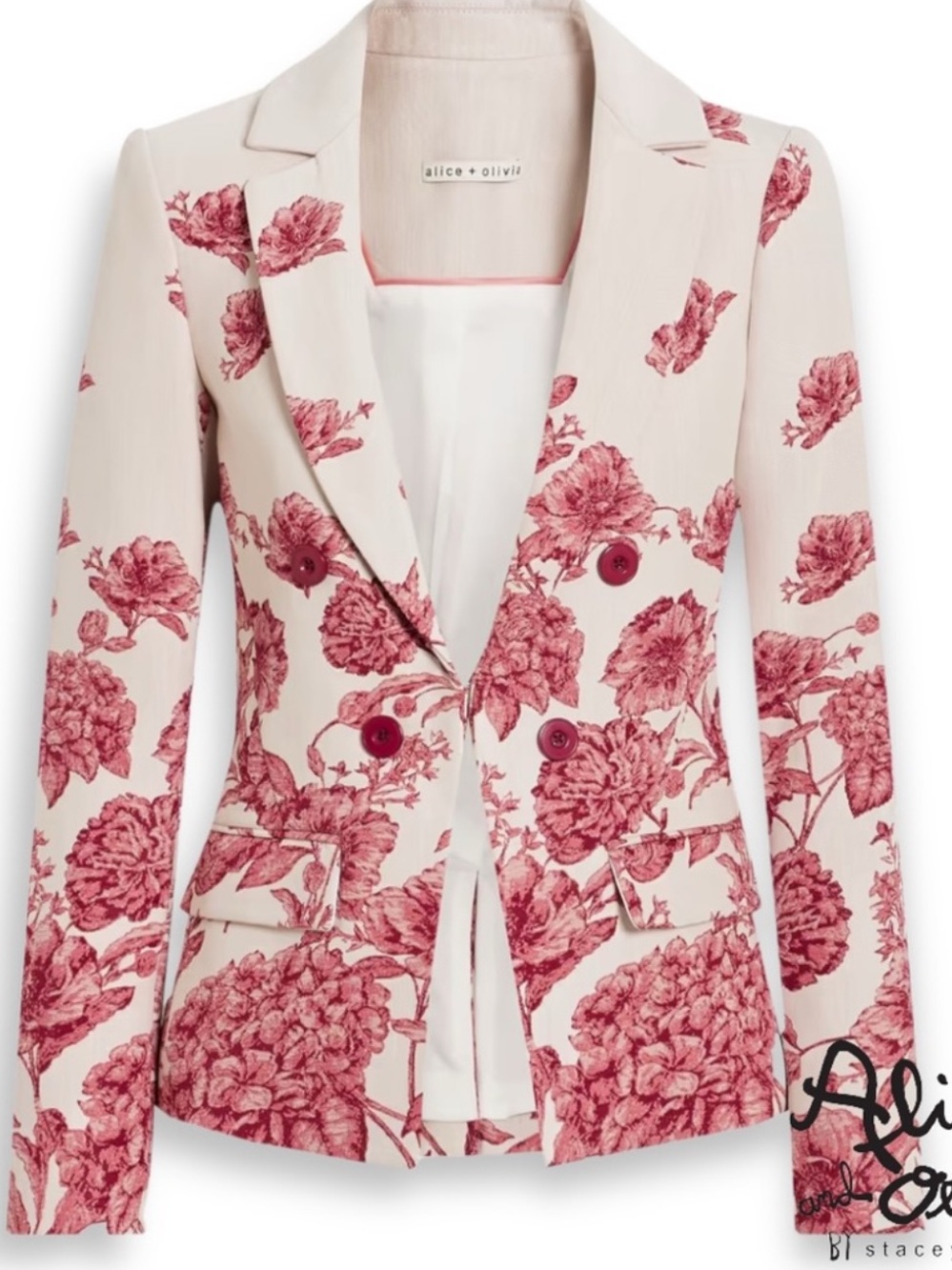 Alice & Olivia Mya Floral Jacquard Blazer